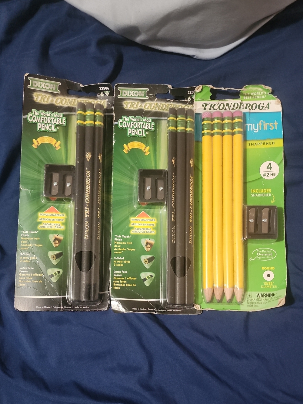 Yellow & Black Tri-Comfort Pencils Pack - Includes Sharpener